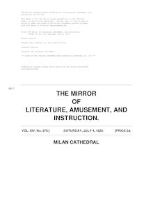 The Mirror of Literature, Amusement, and Instruction - Volume 14, No. 379, July 4, 1829