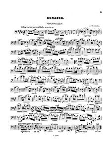 Partition de violoncelle, Romanze, A major, Rosenhain, Jacob