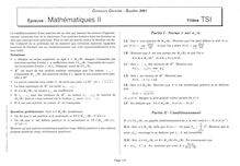 Mathématiques 2 2001 Classe Prepa TSI Concours Centrale-Supélec