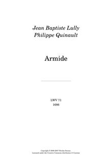 Partition complète, Armide, Lully, Jean-Baptiste par Jean-Baptiste Lully