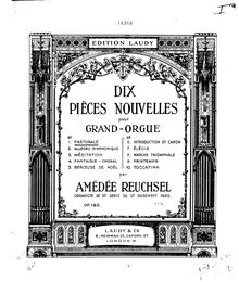 Partition , Pastorale, Dix pièces nouvelles pour grand-orgue, Op.180