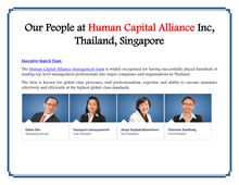 Our People at Human Capital Alliance Inc, Thailand, Singapore