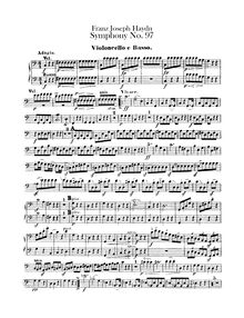 Partition violoncelles / Basses, Symphony No.97 en C major, Sinfonia No.97