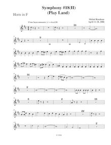 Partition cor, Symphony No.18, B-flat major, Rondeau, Michel par Michel Rondeau