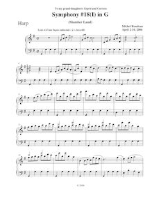 Partition harpe, Symphony No.18, B-flat major, Rondeau, Michel