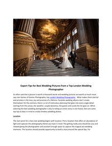 Expert Tips for Best Wedding Pictures from a Top London Wedding Photographer