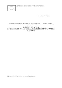 rapport - DOCUMENT DE TRAVAIL DES SERVICES DE LA COMMISSION ...