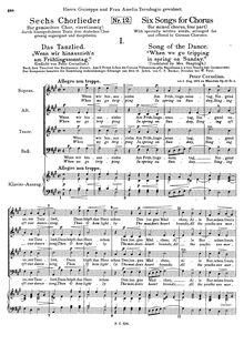 Partition No.4 - Das Tanzlied, 4 Italienische Chorlieder, Op.20