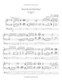 Partition Skizze No.3 en F minor, 4 Skizzen für den Pedalflügel, Op.58