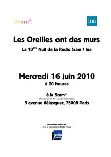 Programme Nuit de la Radio 2010