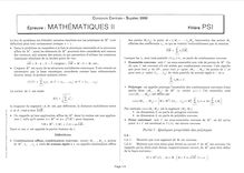 Mathématiques 2 2000 Classe Prepa PSI Concours Centrale-Supélec