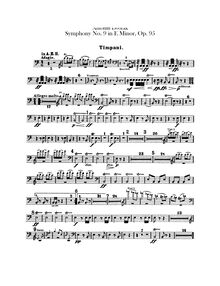 Partition timbales, Triangle/cymbales, Symphony No.9, Symfonie č.9, Z nového světa, From the New World
