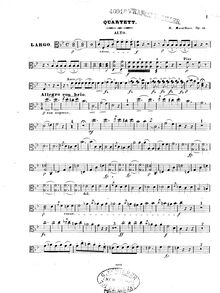 Partition viole de gambe, Piano quatuor, Quartett en B dur, für Pianoforte, Violine, Bratsche und Violoncell