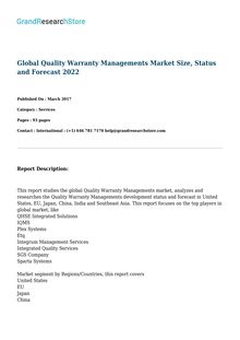 Global Quality Warranty Managements Market Size, Status and Forecast 2022 