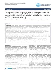 The prevalence of polycystic ovary syndrome in a community sample of Iranian population: Iranian PCOS prevalence study