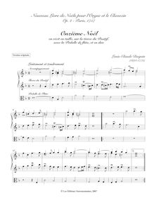 Partition X, Noël en récit en taille, sur la tierce du Positif, avec la Pédalle de flûte, et en duo (Original version), Livre de Noëls