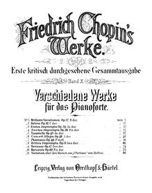 Partition Cover Page, Allegro de concert, A major, Chopin, Frédéric