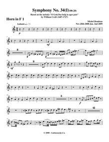 Partition cor 1, Symphony No.34, F major, Rondeau, Michel