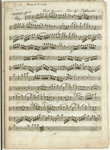 Partition quatuor IV en F major, flûte quatuors, Hoffmeister, Franz Anton