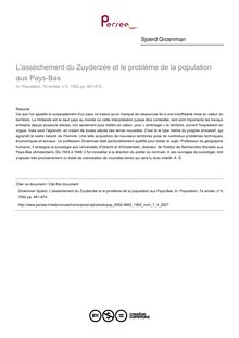 L assèchement du Zuyderzée et le problème de la population aux Pays-Bas - article ; n°4 ; vol.7, pg 661-674