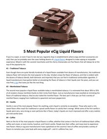 5 Most Popular eCig Liquid Flavors