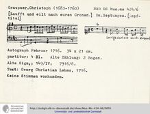 Partition complète, Lauft und eilt, G major, Graupner, Christoph