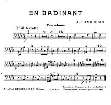 Partition Trombone, En Badinant, E Major, D Ambrosio, Alfredo