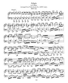 Partition complète, Adagio, G major, Bach, Johann Sebastian par Johann Sebastian Bach