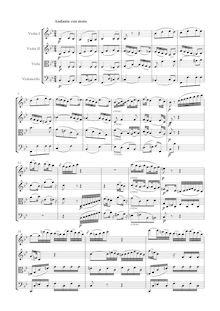 Partition , Andante con moto, corde quatuor No.3, Op.18/3, D major