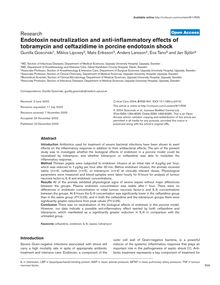 Endotoxin neutralization and anti-inflammatory effects of tobramycin and ceftazidime in porcine endotoxin shock