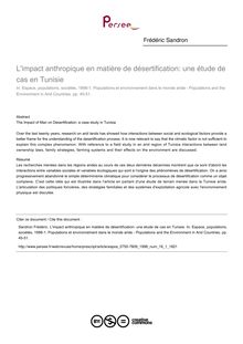 L impact anthropique en matière de désertification: une étude de cas en Tunisie - article ; n°1 ; vol.16, pg 45-51