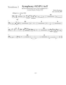 Partition Trombone 2, Symphony No.13  Chistmas Symphony , F major par Michel Rondeau