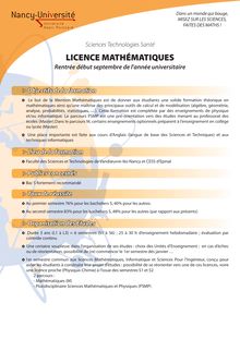 Formation en Licence de Mathématiques