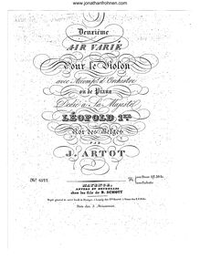 Partition de violon, Deuxieme Air Varie, Artôt, Alexandre Joseph