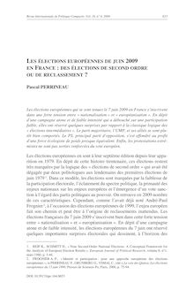LES ÉLECTIONS EUROPÉENNES DE JUIN EN FRANCE : DES ÉLECTIONS DE ...