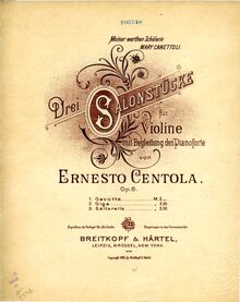 Partition couverture couleur, Drei Salonstücke, Op.8, Centola, Ernesto