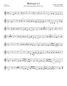 Partition viole de gambe aigue 2, aigu clef, madrigaux, Book 1, Gesualdo, Carlo par Carlo Gesualdo