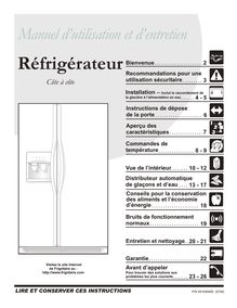Notice Réfrigérateur Frigidaire  FSC23F7TDW0