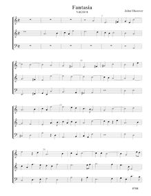 Partition Fantasia VdGS No. 8 - partition complète, fantaisies pour 3 violes de gambe par John Okeover