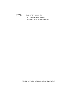 Rapport annuel 2008 de l Observatoire des délais de paiement