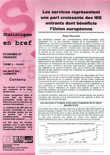 19/01 STATISTIQUES EN BREF - ECONOMIE ET FINANCES