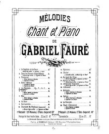 Partition complète, 2 chansons, Deux mélodies, Fauré, Gabriel