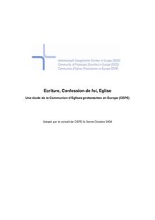 Ecriture – Confession de foi – Eglise