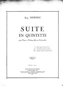 Partition de piano,  en quintette, Dupont, Auguste