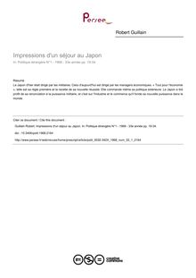 Impressions d un séjour au Japon - article ; n°1 ; vol.33, pg 19-34