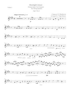Partition violon I, Piano Sonata No.14, Moonlight (Sonata quasi una fantasia)