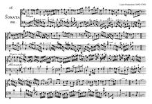Partition Sonata No.4 en E minor, Premier livre de sonates à violon seul et la basse.... par Mr Francoeur le fils... Gravée par le sr Hue