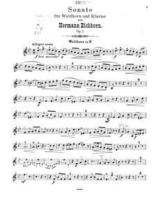 Partition cor , partie, Sonata, Op.7, Eichborn, Hermann Ludwig