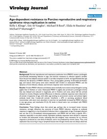 Age-dependent resistance to Porcine reproductive and respiratory syndrome virus replication in swine