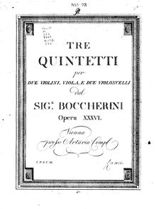 Partition violoncelle 2, 6 corde quintettes, G.295-300 (Op.25), Boccherini, Luigi
